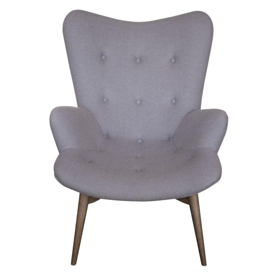 SILLON OREJERO GRIS CLARO (PATAS NOGAL)